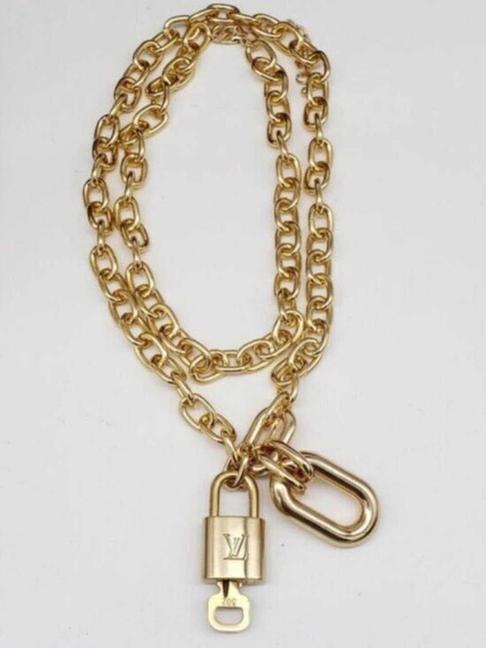 Authentic Louis Vuitton Gold Padlock with Unbranded Gold plated Chain - Picture 6 of 9